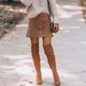 Franco Sarto Boots Suede Over the Knee Brown Suede Sz 9 Boho Festival